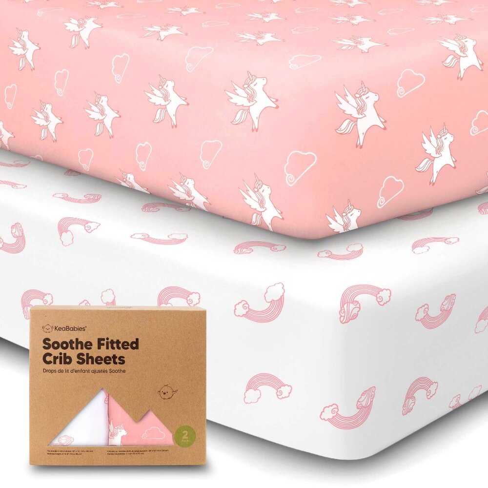 KeaBabies - 2-pack Organic Cotton Fitted Crib Sheet